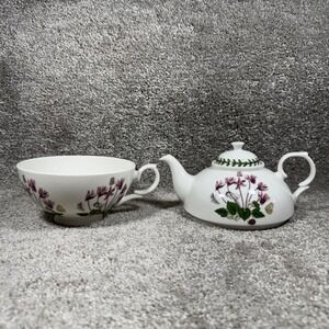 Portmeirion Botanic Garden Individual‎ Teapot Cup Tea for One Set Porcelain 12oz